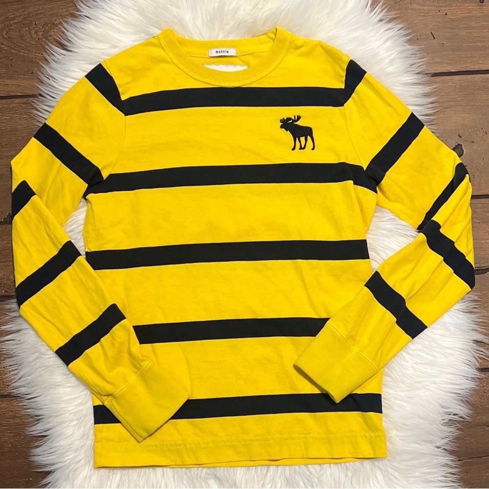 Abercrombie Kids Yellow Striped Long Sleeve Shirt
